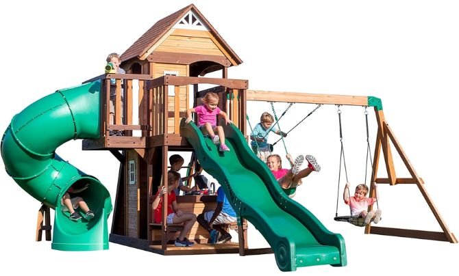 Backyard Discovery Cedar Cove Cedar Wood Swing Set Review