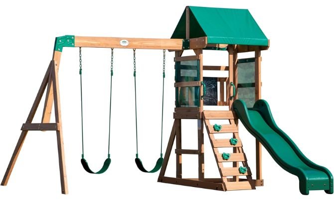 Compact Wooden Swing Set – Best Swing Sets for Small Backyards