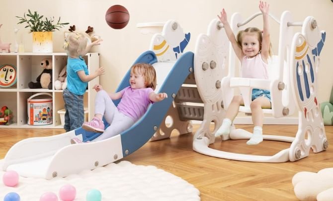 Costzon 4-in-1 Toddler Slide and Swing Set Review