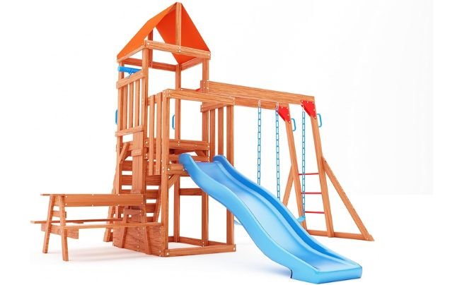 Dolphin Playground Cedar Wooden Swing Set Review – Durable Backyard Fun with Monkey Bars & 2-in-1 Table