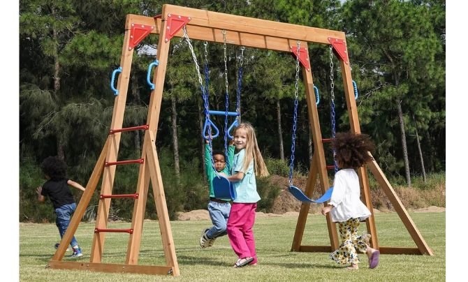 Dolphin Playground Wood Swing Set Review