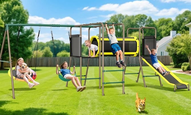 Hapfan 660 lbs 5-in-1 Swing Set Review