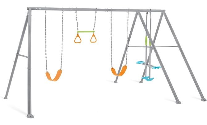 INTEX Heavy Duty Backyard Swing Set Review – A Classic Steel Swing Set with Extra Play Options