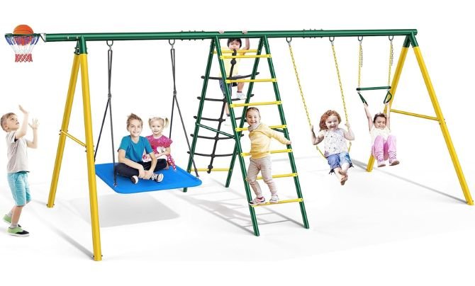 Osoeri 6-in-1 Swing Set Review: Heavy-Duty Outdoor Playset for Active Kids