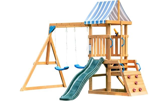ROBOTIME Wooden Swing Set Review – Compact Backyard Playset for Active Kids