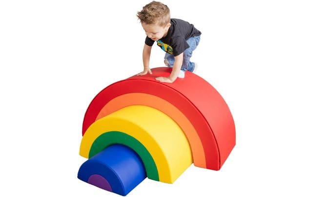 Schooled Arc Rainbow Climber Playset Review | Soft Indoor Gym for Toddlers