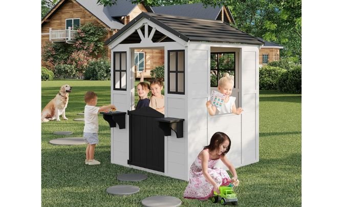 GarveeLife Cedar Wooden Kids Playhouse