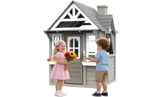 SEGMART Kids Playhouse – A Modern Cedar Cottage for Indoor & Outdoor Fun