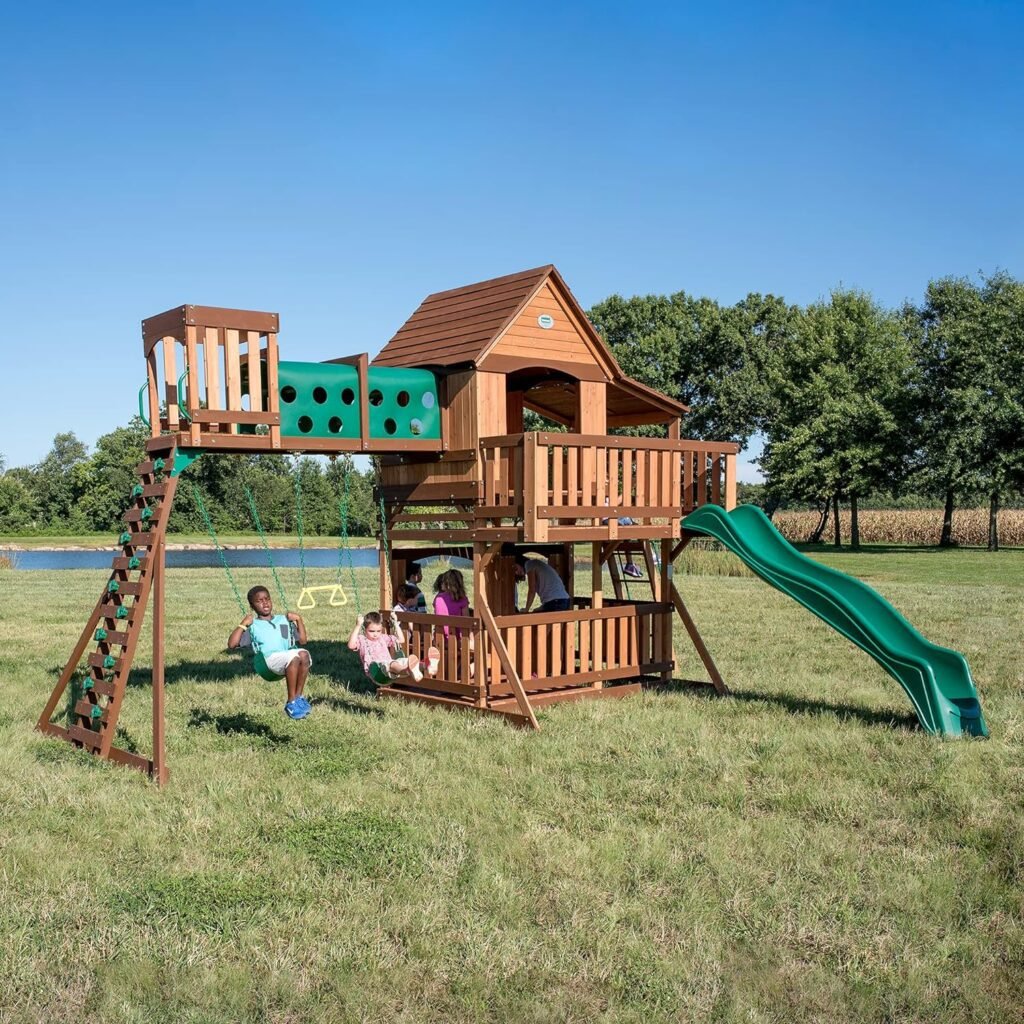 Backyard Discovery Woodridge Elite All Cedar Wood Swing Set Review-1.