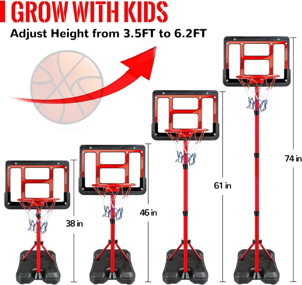 GMAOPHY Basketball Hoop With Stand for Ages 3-8-2