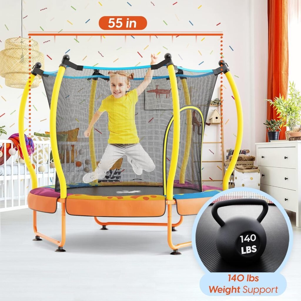 Happin 55” Toddler Trampoline, Indoor & Outdoor Playset Ages 1-6