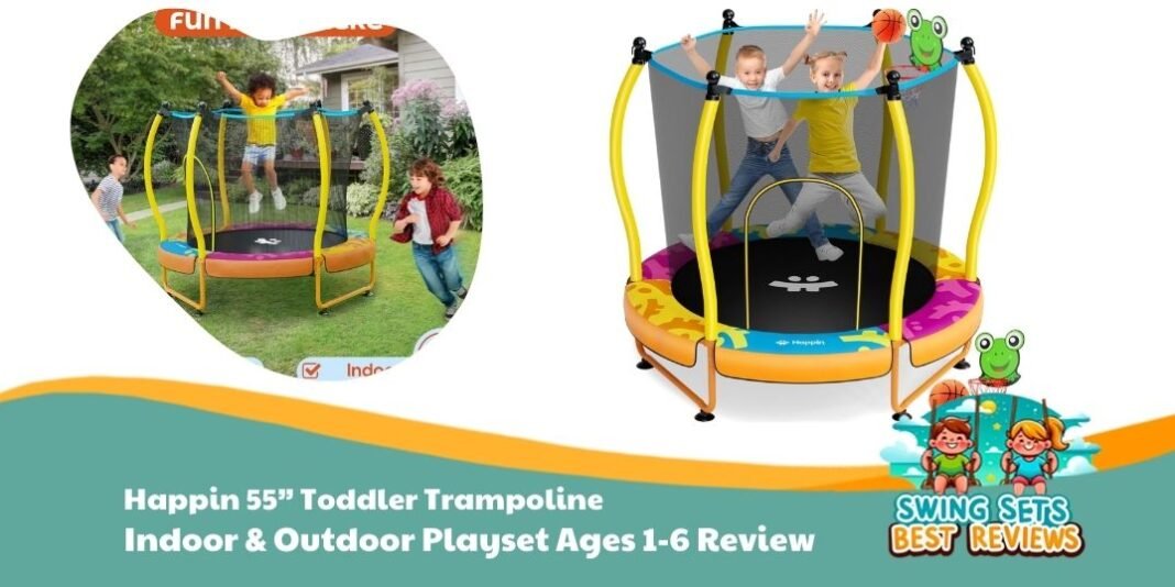 Happin 55” Toddler Trampoline, Indoor & Outdoor Playset Ages 1-6