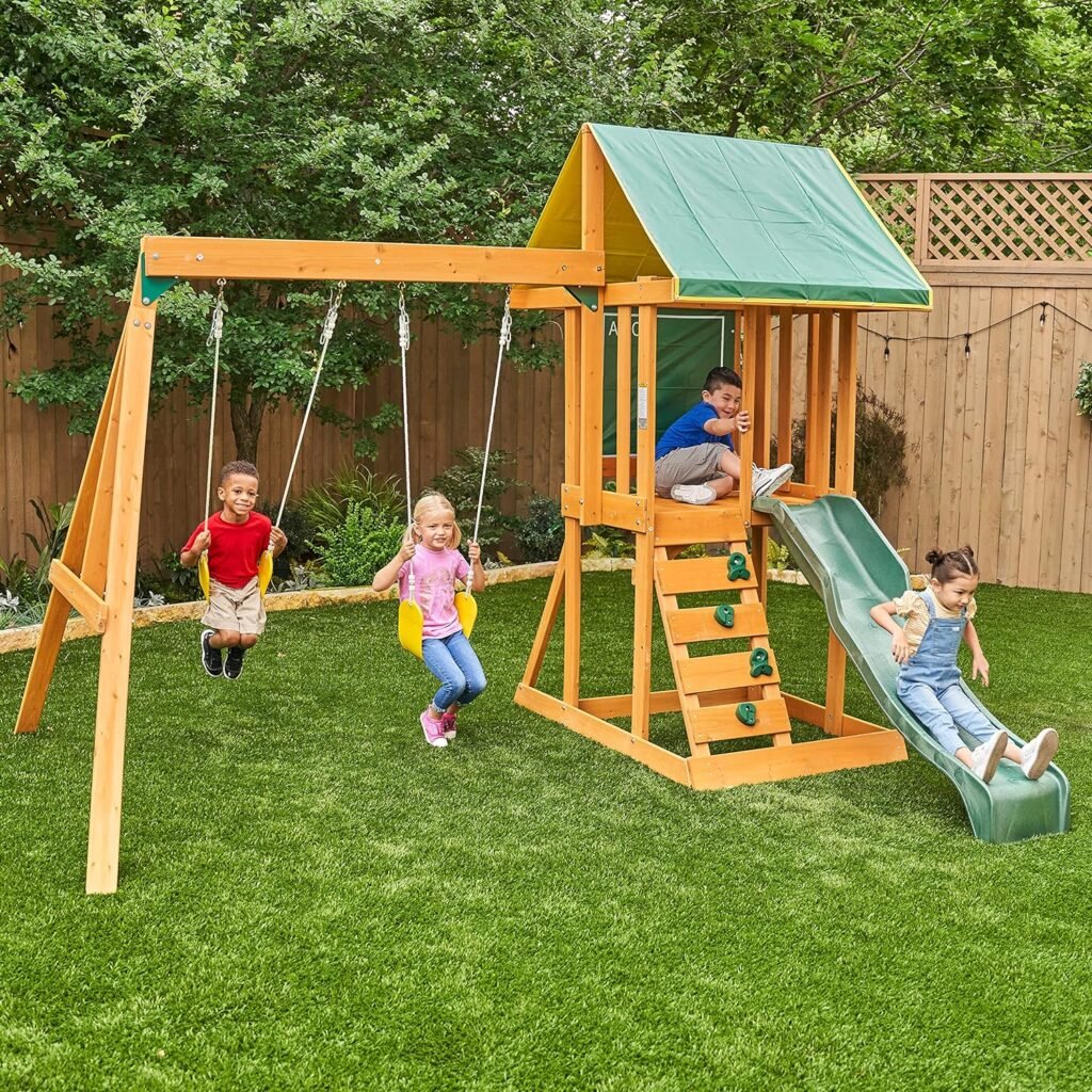 KidKraft-Appleton-Wooden-Swing-Set-1