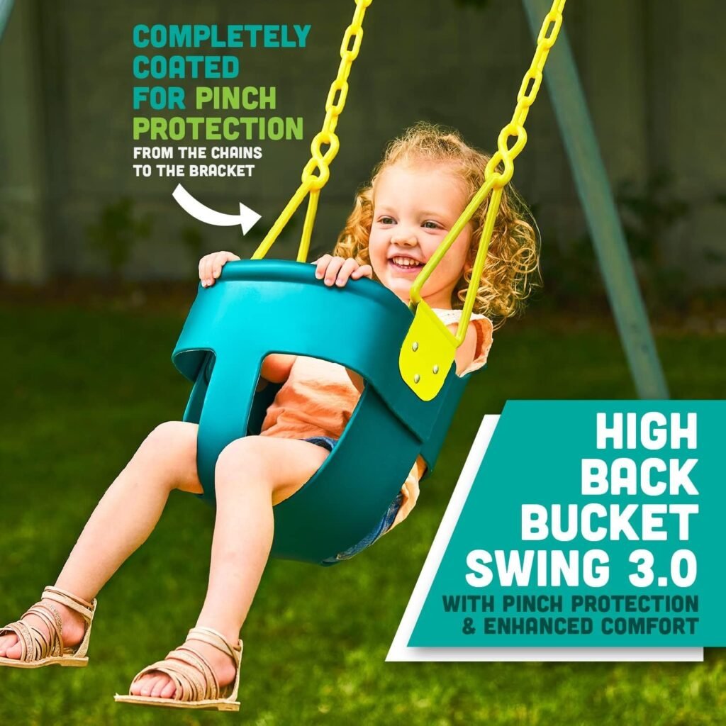 Premium High Back Full Bucket Toddler Swing Seat with Finger Grip