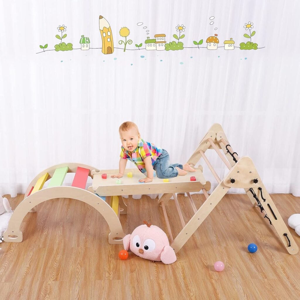 Toddler-Indoor-Gym-Playset-Unleashing-Joy-with-Bophys-3-in-1-Wooden-Climbing-Toys-2